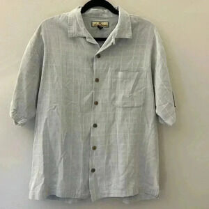 Tommy Bahama Men’s Blue Tropical Button Down Short Sleeve Shirt Size M